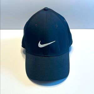 Nike Black and White Swoosh Logo Hat